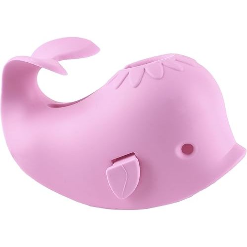 Bath Spout Cover for Bathtub - Protects Baby from Bumping Head During Bathing Time Baby Faucet Cover Universal Faucet Protective Cover Whale Design (Pink)