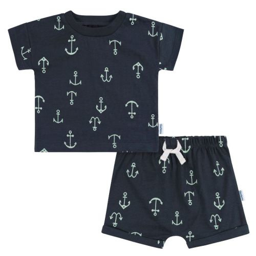 Gerber Baby Boys' T-shirt and Shorts - Anchor - 0-3 Months - 2-Piece