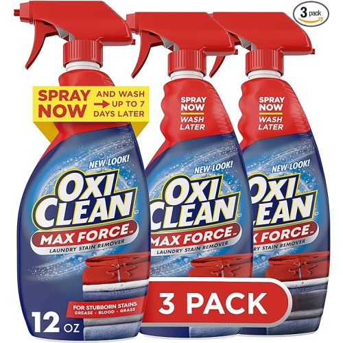 OxiClean Max Force Laundry Stain Remover Spray, 12 Fl. Oz, 3-Pack
