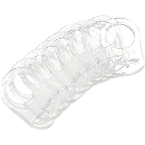 10 Clean Food Grade Transparent Silicone Adapter Rings Holder for Button Style Maam Dummy Baby Pacifier Soother Teething Ribbon Clip