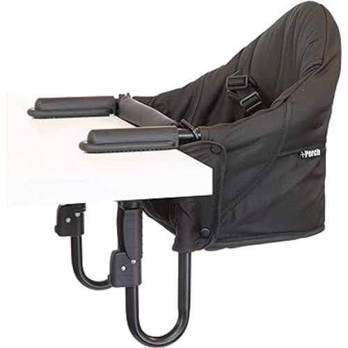Guzzie+Guss Portable Clip on High Chair for Baby Seat - Folding and Easy Setup for Travel, Home, Restaurants, Picnics - Machine Washable Fabric - Black