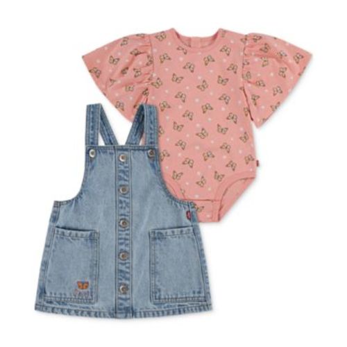 Baby Girls Ruffle-Sleeve Bodysuit & Western Skirtall, 2 Piece Set