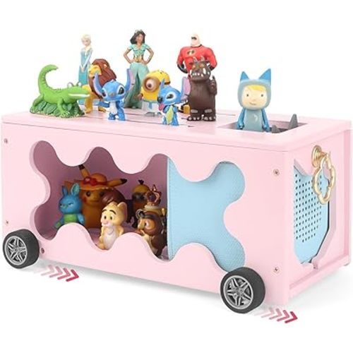 for Tonies Box Organizer Shelf Storage, Treasure Chest Cart for Tonie Shelf Magnetic, Compatible with Tonie box 1 Player Tonies Figures Characters for Children, Display Collection 20~30 Characters
