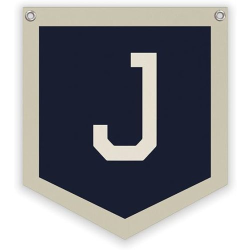 Lacama Toddler Boys Room Decor Name Pennant Flag,Vintage Name Pennant Flag Banner, Baby Boy Nursery Wall Art for Toddler Bedroom Playroom Kidsroom,Baby Boy Christmas Gifts,Initial Monogram J 12x14 in