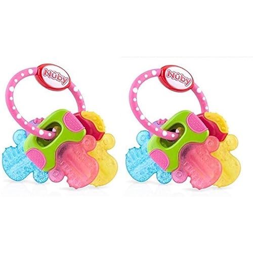 Nuby Ice Gel Teether Keys (2 Count Pink)