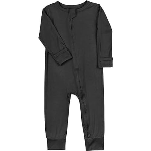 Aablexema Baby Footless Pajamas Zipper with Mitten, Rayon from Bamboo, Infant Long Sleeve Romper Pjs