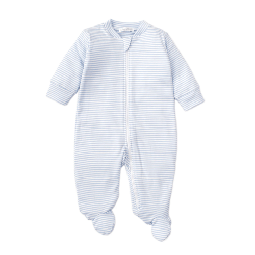 Simple Stripes Blue Pajama Zip Footie (3-6M)