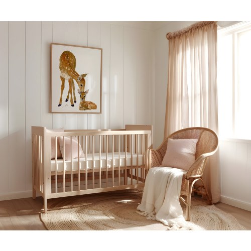 Mother and Baby Deer - Professionally Printed Giclee - Nursery Art Decor - Original Watercolor Painting - Forest animals