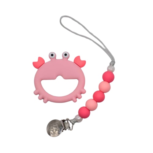Crab Teether Set // Pink – Golden Baby
