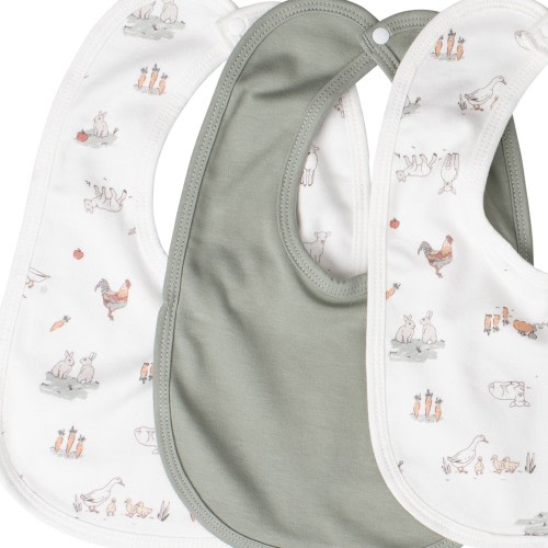 The Little Linen Co. Jersey Bib 5 Pack Farmyard Lamb