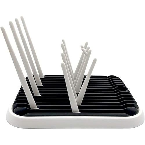 Baby Bottle Drying Rack Dryer Space Saving Travel Holder for Pump Cup Plastic Accessories(Black White)