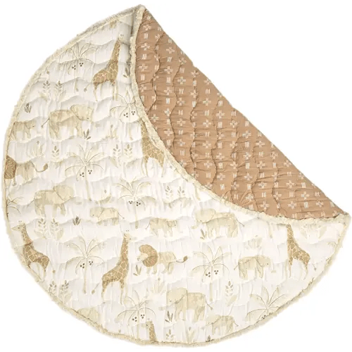 Crane Baby Activity Mat, Infant and Baby Quilted Playmat for Boys and Girls, Safari Animal, 40” x 40”