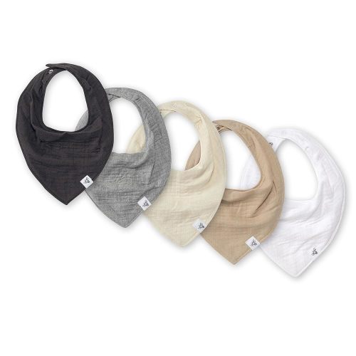 Burt's Bees Baby 5-Pack Bandana Bib Set with Snap Closure