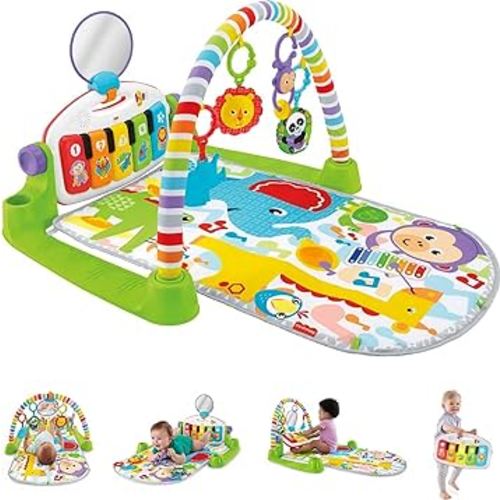 Fisher-Price Baby Playmat Deluxe Kick & Play Piano Gym with Musical -Toy Lights & Smart Stages Learning Content for Newborn to Toddler