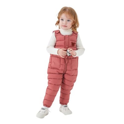 Uccdo 12M-5T Toddler Boys Girls Winter Down Snow Pants Overalls Snowsuit Kids Warm Snow Bibs Zipper Jumpsuits