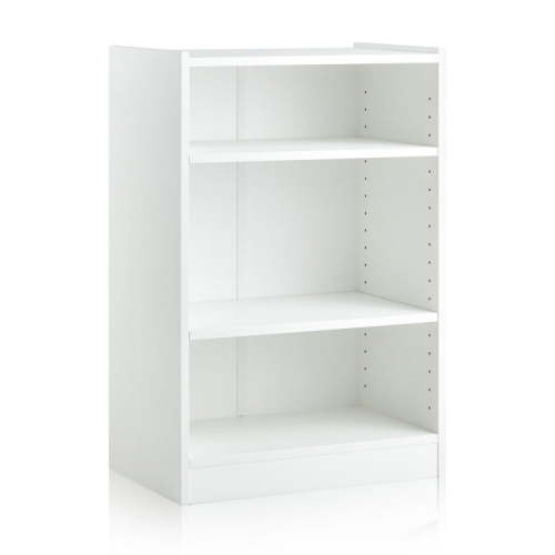Resenkos Bookshelf,Shelf, Open Bookcase Book Shelf,Storage Shelf Unit Plant Stand,3-Tier Bookcase Open Display Rack Cabinet with Adjustable Shelves-Rustic White