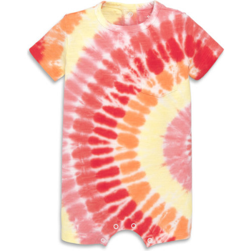 Baby Pocket Shortie In Tie-Dye, Warm Tie Dye Spiral - Primary | Maisonette