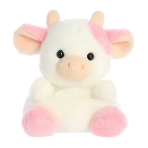 Aurora Small Belle Strawberry Cow Palm Pals Adorable Stuffed Animal Pink 6"