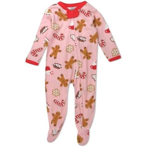HonestBaby Unisex Baby Holiday Sleep & Play Footed One-Piece Pajama Sleeper 100% Organic Cotton