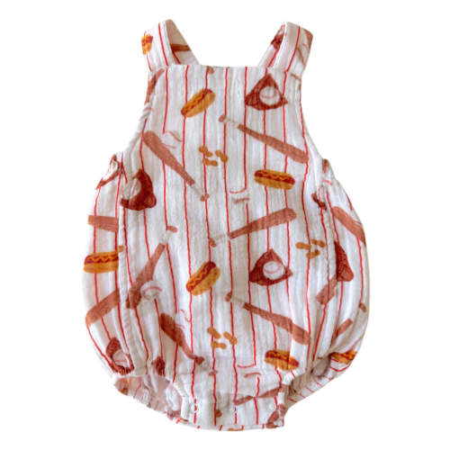 Muslin Retro Sunsuit, Baseball Game