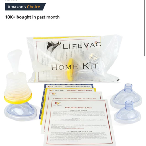LifeVac Home Kit - Portable Suction Rescue Device, First Aid Kit for Kids and Adults, Portable Airway Suction Device for Children and Adults