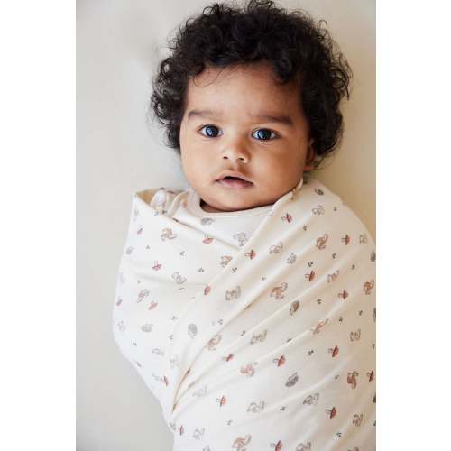 Organic Cotton Wrap Blanket - Woodland Friends