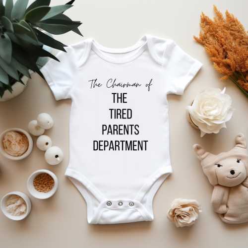 The Chairman of The Tired Parents Department Baby Bodysuit, Gifts for new parents, Baby Shower Gift, New Baby Baby Bodysuit, new mom gift