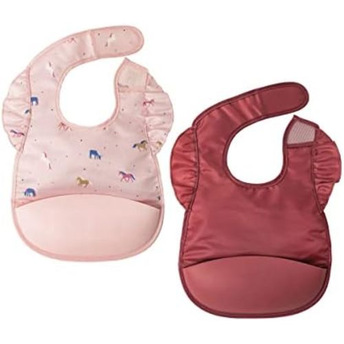 Tiny Twinkle Silicone Pocket Bibs - Waterproof, Food Catching, Mess-Proof Bibs for 6-24 Months Baby Boy and Girl, Toddlers