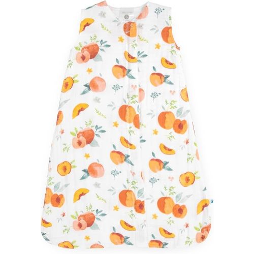 Little Unicorn 0-6 Month Premium Muslin Sleep Sack 1.1 TOG | Soft & Breathable Muslin Cotton for safer sleep | 2 way zipper (Georgia Peach)
