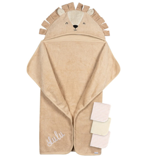 Embroidered 4-Piece Baby Neutral Brown Lion Towel & Washcloths Set – Gerber Childrenswear
