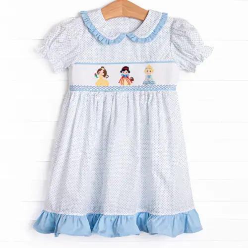 Fairytale Favorites Smocked Dress, Blue – Stitchy Fish