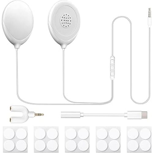 Konohan 8 Pcs Baby Bump Headphones Set Belly Headphones for Pregnant Women White Belly Speakers Women for Pregnancy Safely Play Music, Sounds, and Voices to Your Baby in The Womb