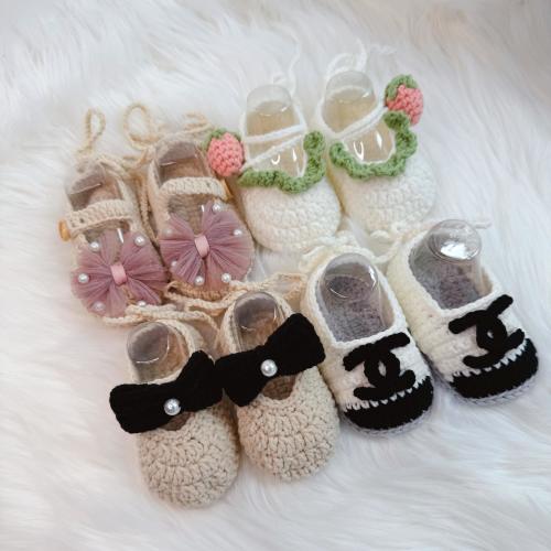 Handmade Crochet Baby Shoes for Newborn Infant Shoes for Baby Shower Gift for Baby Gift for Newborn Baby Girl Princess Photo Prop Crib Shoes