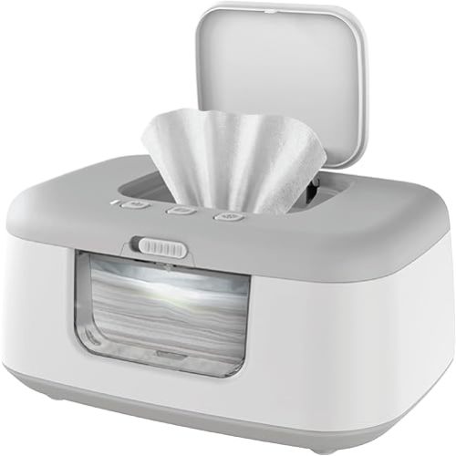 Jool Baby TinyBums Baby Wipe Warmer & Dispenser with LED Changing Light & On/Off Switch (Gray)