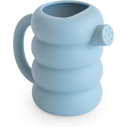mushie Silicone Watering Can | | Bath and Outdoor Play for Toddlers 10 Months+ (French Blue)