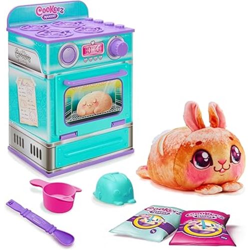 Cookeez Makery Baked Treatz Oven Playset – Interactive Bake & Reveal Toy Oven with Mystery Warm Scented Plush (Barky Bun, Ciacatta Bake, or Wheatney Bunny), Mixing Tools, Dough, & Accessories, 5+