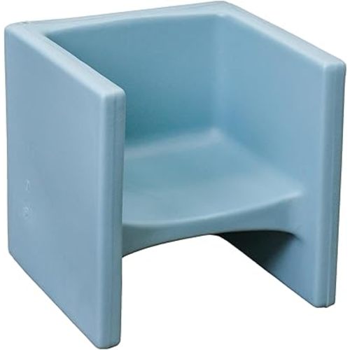 Children's Factory 3-in-1 Cube Chair for Kids, Flexible Seating Classroom Furniture, 1-Pack, Fog Blue