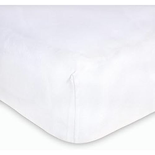 Burts Bees Baby Solid Fitted Crib Sheet Organic Cotton BEESNUG - Cloud White, Fits Unisex Standard Bed and Toddler Mattress, Infant Essentials, 52 x 28 Inch 1-Pack