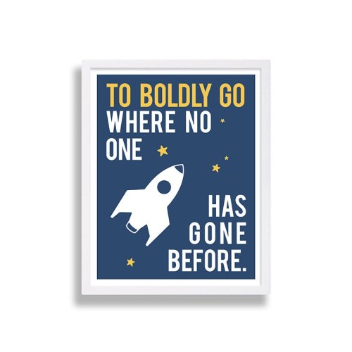 Blue Nursery Art Rocket Nursery Print Kids Room Art Childrens Room Decor Star Trek Nursery Art To Boldly Go Where No Person Has Gone Before