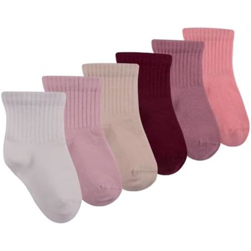 Bella Seamless-Toe Turkish Cotton Ribbed Crew Socks - Stylish and Cozy 6-Pack for Newborn to Toddler Boys & Girls