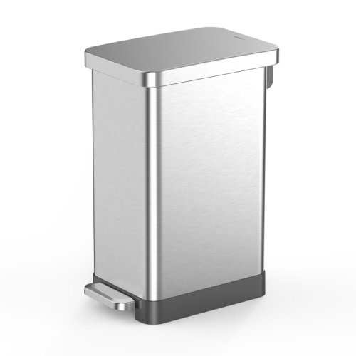 Basics by Wayfair® 13.2 Gallon Stainless Steel Step On Slim Kitchen Trash Can & Reviews | Wayfair