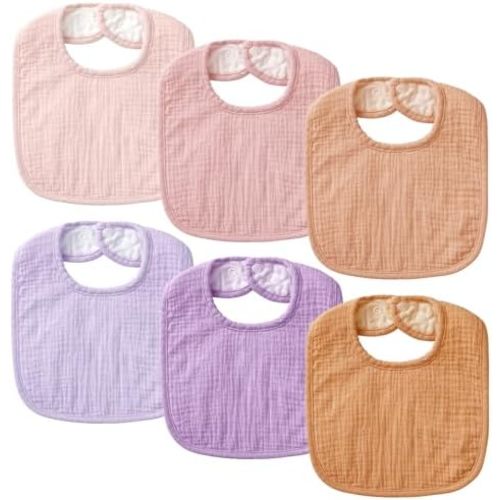 Muslin Baby Bibs for Unisex Boys Girls, Soft Cotton Baby Drool Bibs, Drooling and Teething Bibs for Infant, Newborn