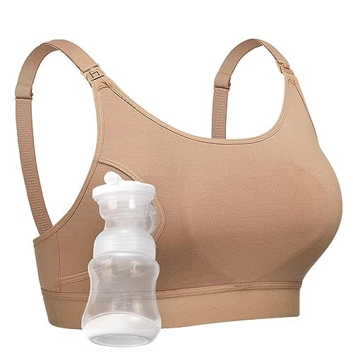 Momcozy Hands Free Pumping Bra, Adjustable Breast-Pumps Holding and Nursing Bra, Pumping & Nursing Bra in One