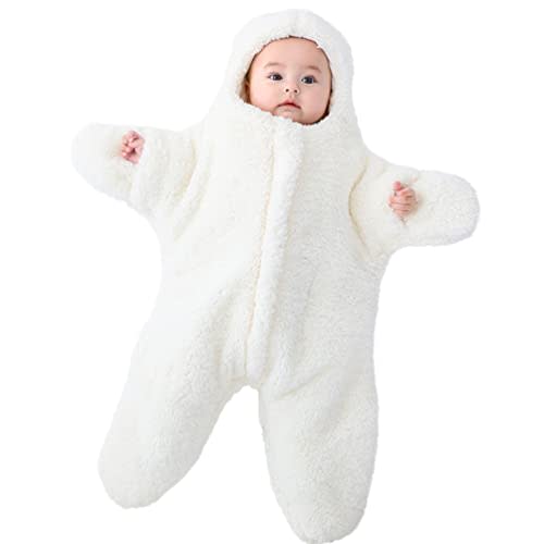 UAZNegozio Newborn Baby Boy Girl Winter Jumpsuit Outfit Hooded Onesie Thick Bodysuit Romper Cartoon Starfish Panda Coat