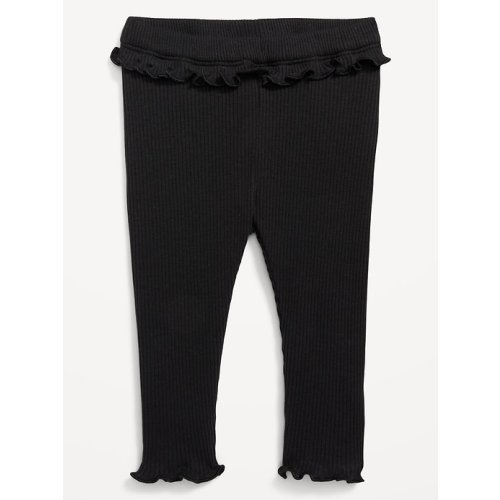 Rib-Knit Lettuce-Hem Leggings for Baby