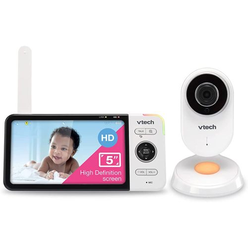 VTech VM818HD Baby Monitor, 5" 720p Screen, Night Light, 110-degree Wide-Angle True-Color DayVision, HD No Glare NightVision, 1000ft Range, 2-Way Talk, Secure Transmission No WiFi