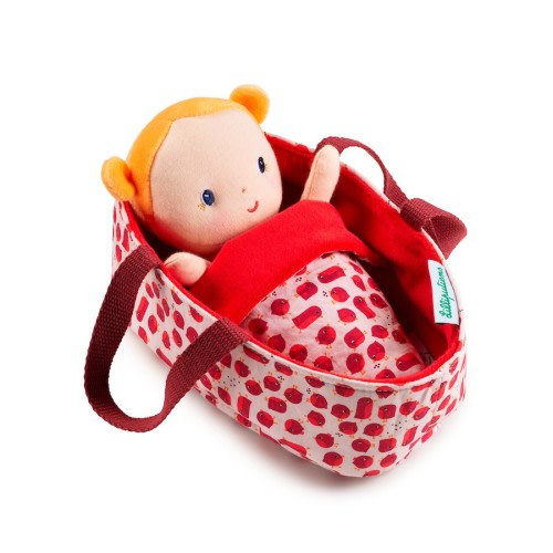 Agathe: A Soft, Plush Redhead Baby Doll with Blankie & Cradle 5pc Set