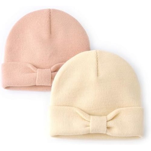 FURTALK Baby Beanie Winter Hat Knitted Warm Hat with Cute Bow Infant Toddler Cuffed Beanies