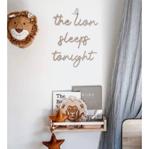 the lion sleeps tonight nursery wooden wall script art