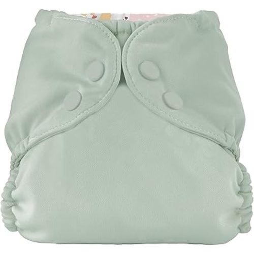 Esembly Cloth Diaper Outer, Swim Diaper, Waterproof Cloth Diaper Cover, Leak-Proof and Breathable Layer Over Prefolds, Flats or Fitteds, Reusable Diaper with Snap Closure - Size 1 (7-17lbs), Sea Glass